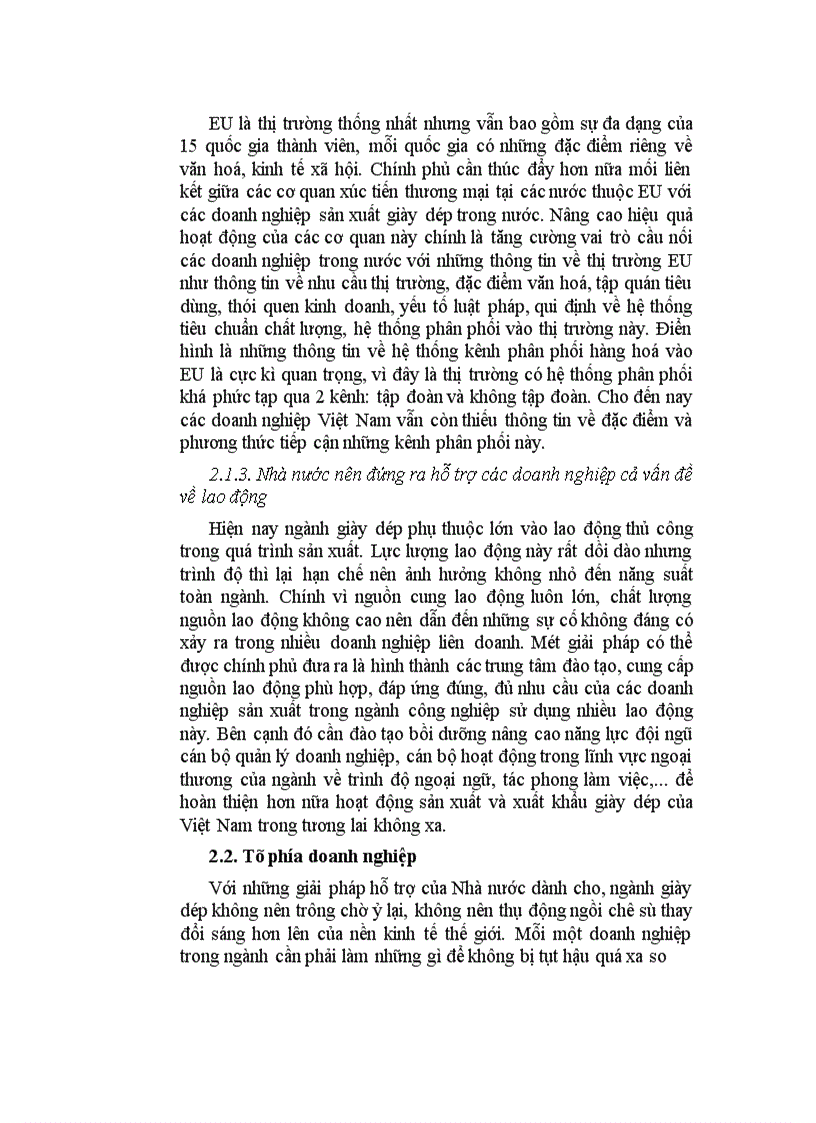 image for page Thực trạng và giải pháp đẩy mạnh xuất khẩu hàng giày dép Việt Nam sang thị trường EU