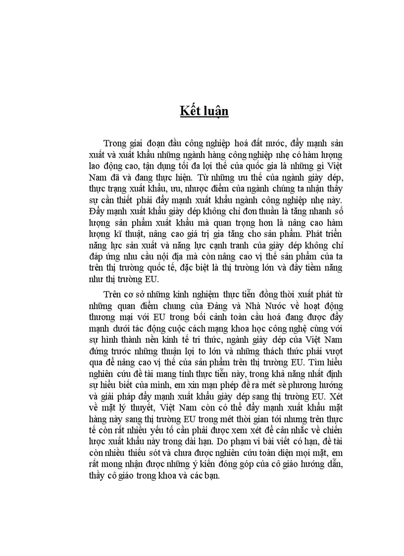 image for page Thực trạng và giải pháp đẩy mạnh xuất khẩu hàng giày dép Việt Nam sang thị trường EU