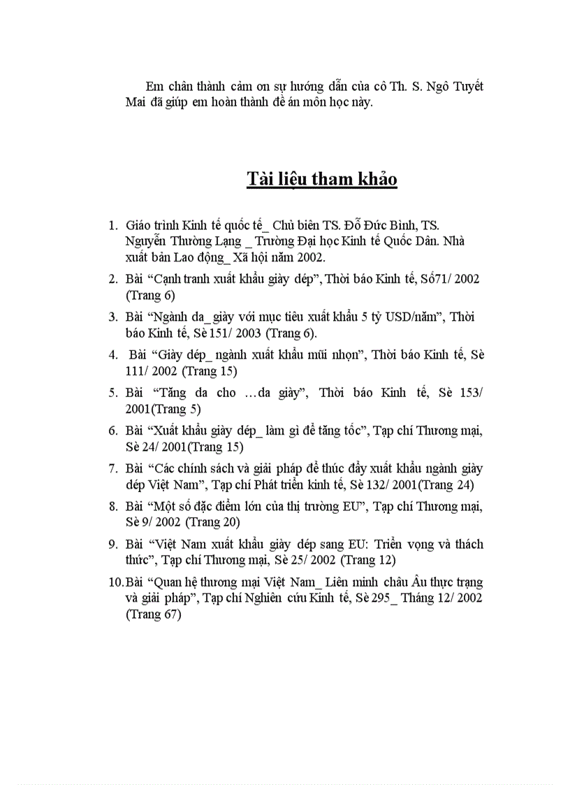 image for page Thực trạng và giải pháp đẩy mạnh xuất khẩu hàng giày dép Việt Nam sang thị trường EU