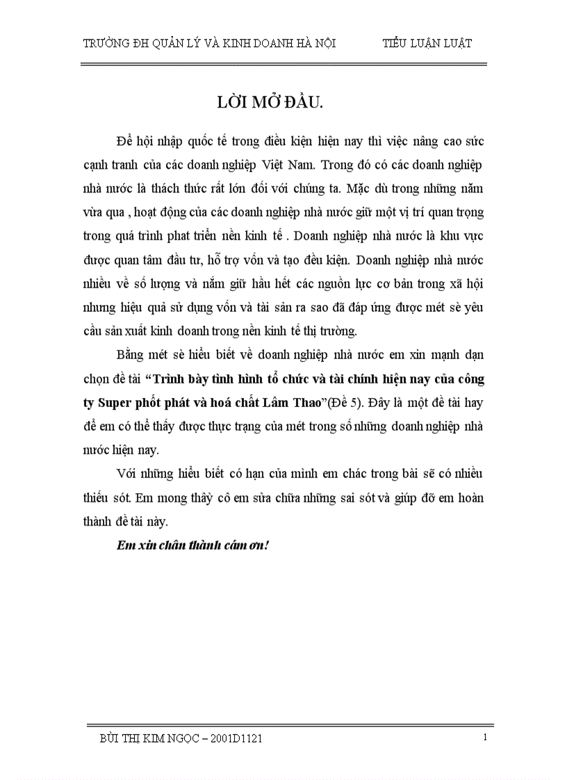 image for page Trình bày tình hình tổ chức và tài chính hiện nay của công ty Super phốt phát và hoá chất Lâm Thao