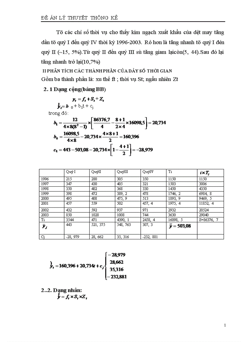 image for page Vận dụng phương pháp dãy số thời gian để phân tích sự biến động của kim ngạch xuất khẩu dệt may thời ki 1996-2003 và dự báo năm 2004