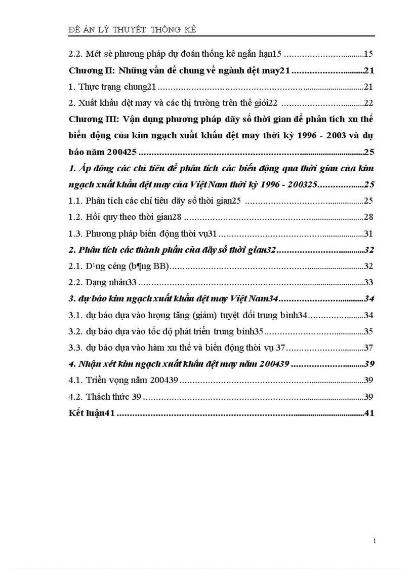 image for page Vận dụng phương pháp dãy số thời gian để phân tích sự biến động của kim ngạch xuất khẩu dệt may thời ki 1996-2003 và dự báo năm 2004