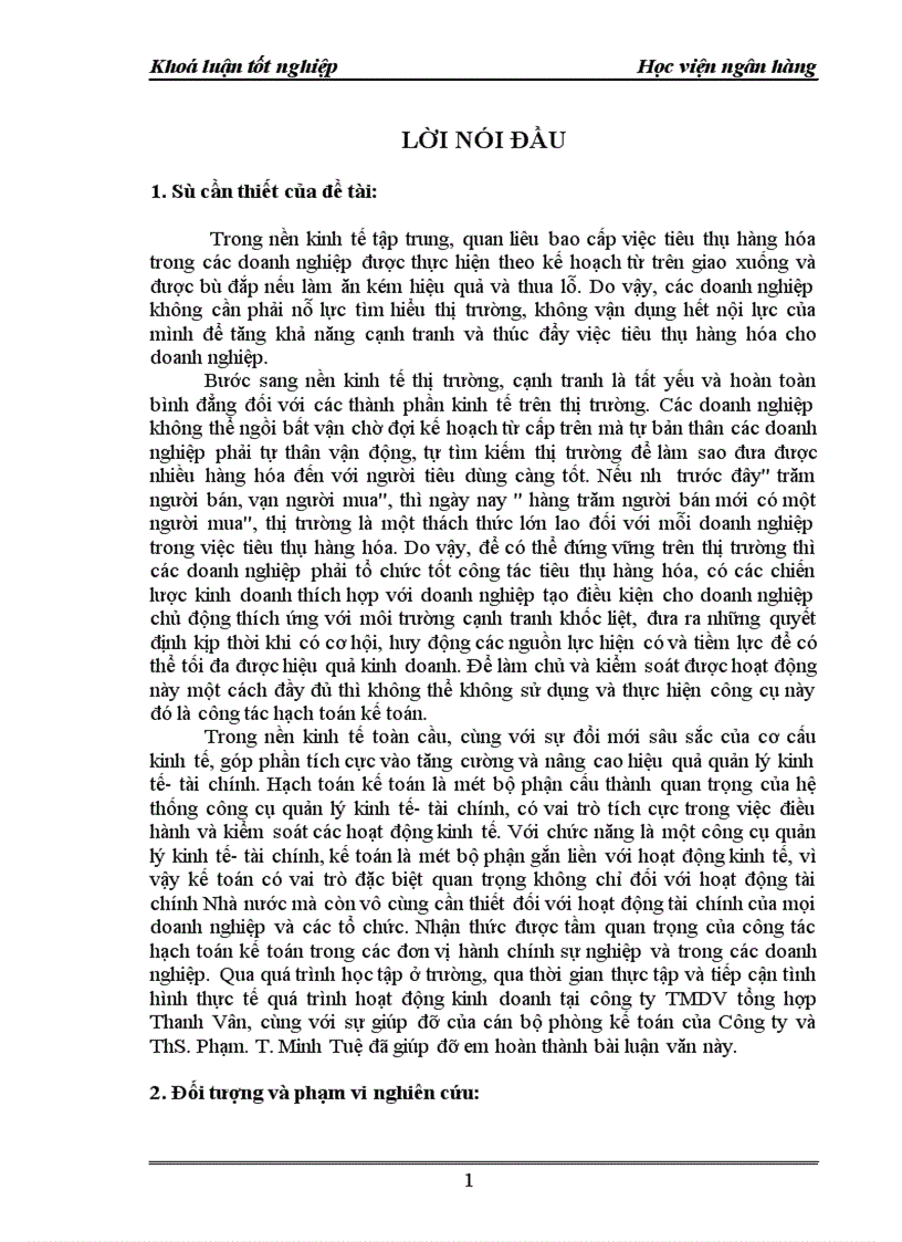 image for page Thực tế công tác kế toán bán hàng và xác định kết quả kinh doanh tại công ty TMDV tổng hợp Thanh Vân