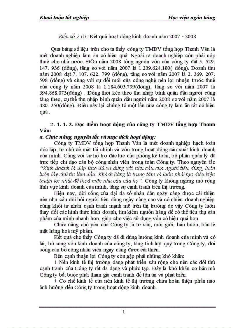 image for page Thực tế công tác kế toán bán hàng và xác định kết quả kinh doanh tại công ty TMDV tổng hợp Thanh Vân