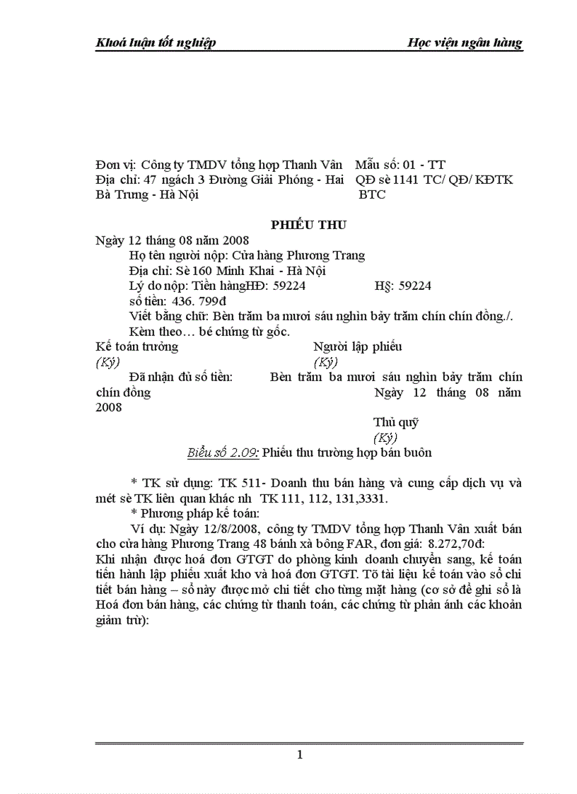 image for page Thực tế công tác kế toán bán hàng và xác định kết quả kinh doanh tại công ty TMDV tổng hợp Thanh Vân