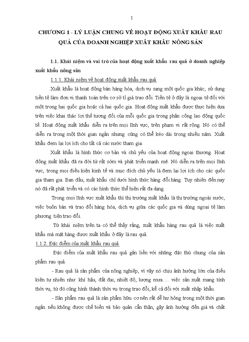 image for page Thực trạng xuất khẩu mặt hàng rau quả của tổng công ty rau quả, nông sản. Phương hướng và giải pháp.
