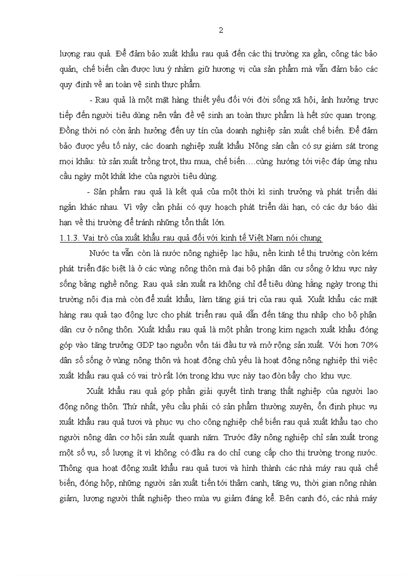 image for page Thực trạng xuất khẩu mặt hàng rau quả của tổng công ty rau quả, nông sản. Phương hướng và giải pháp.