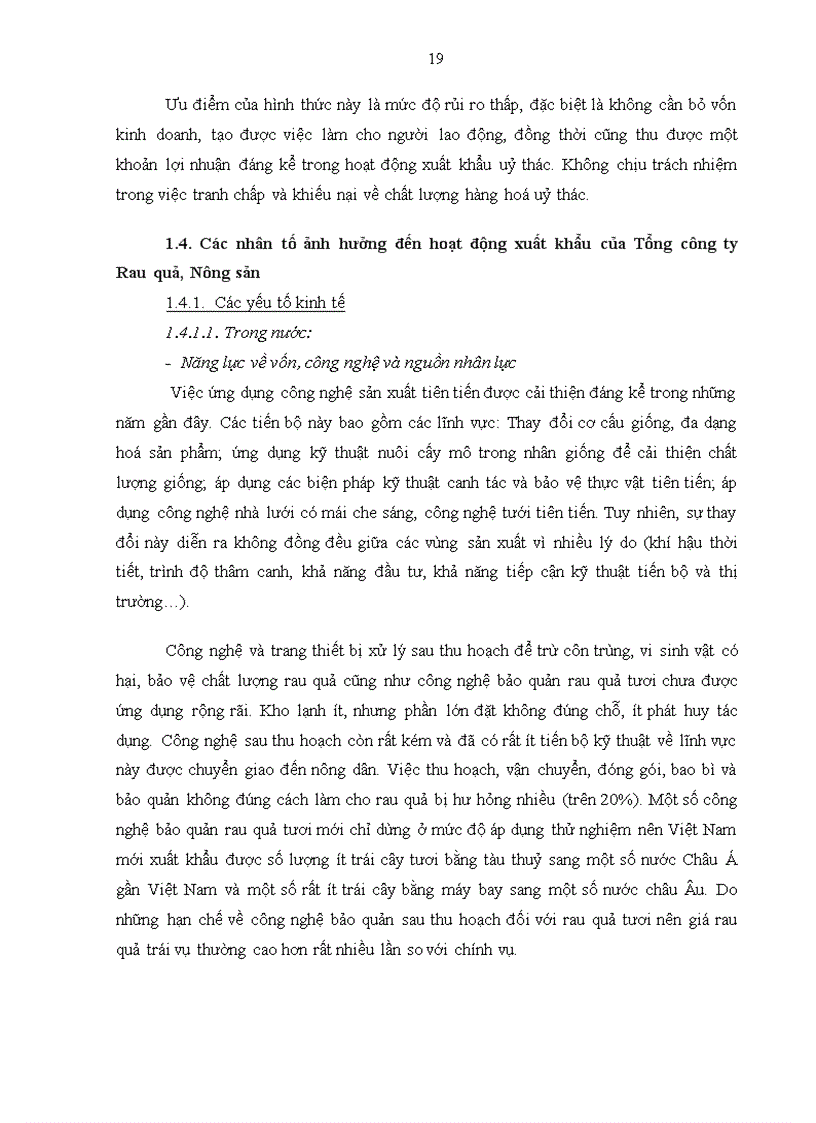 image for page Thực trạng xuất khẩu mặt hàng rau quả của tổng công ty rau quả, nông sản. Phương hướng và giải pháp.