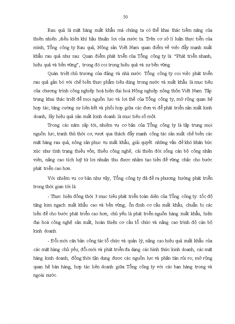 image for page Thực trạng xuất khẩu mặt hàng rau quả của tổng công ty rau quả, nông sản. Phương hướng và giải pháp.