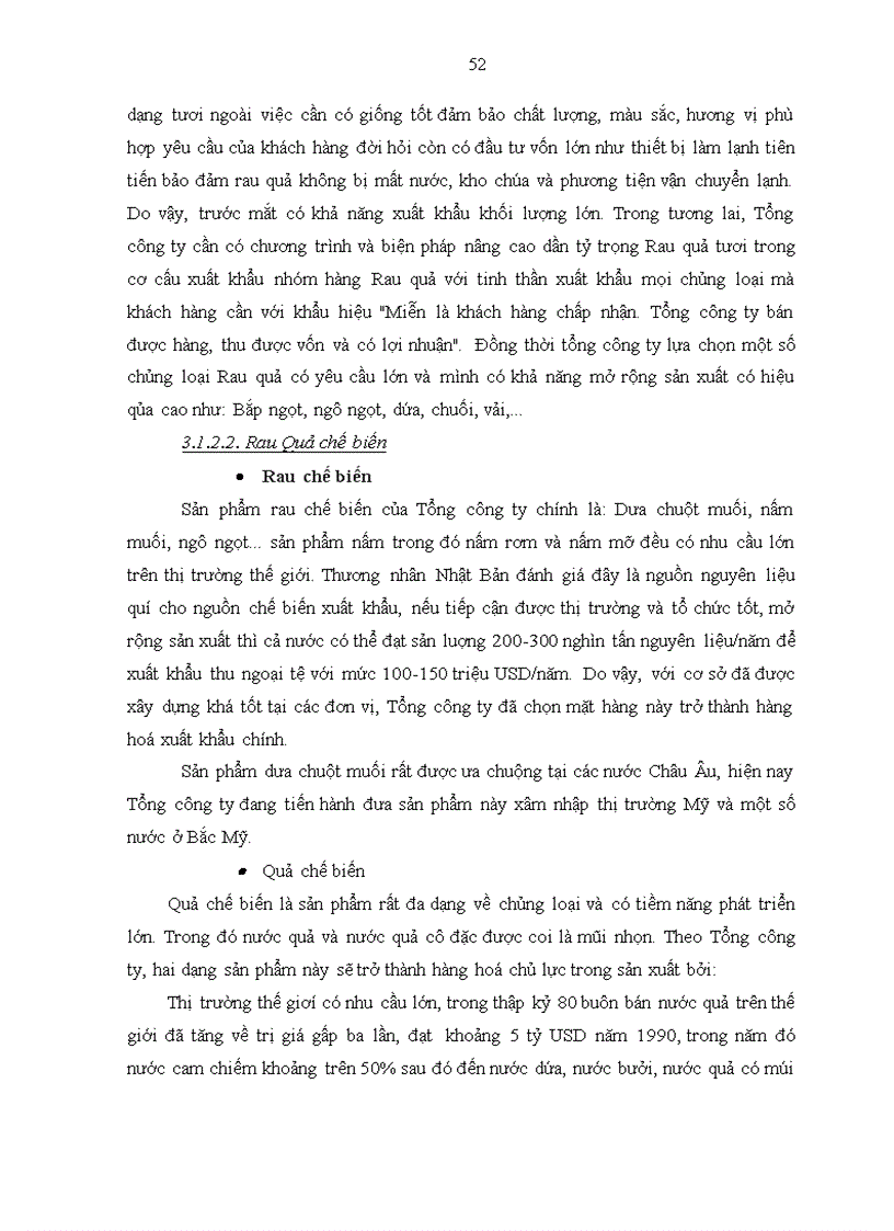 image for page Thực trạng xuất khẩu mặt hàng rau quả của tổng công ty rau quả, nông sản. Phương hướng và giải pháp.