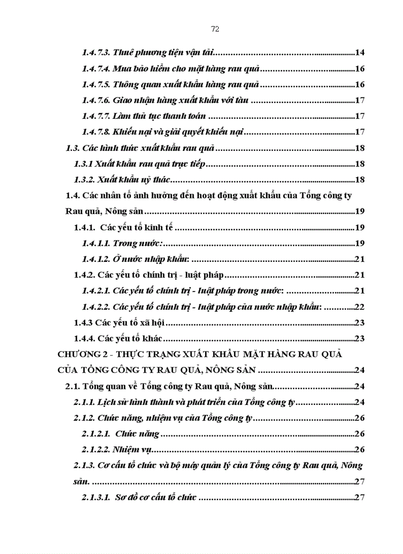 image for page Thực trạng xuất khẩu mặt hàng rau quả của tổng công ty rau quả, nông sản. Phương hướng và giải pháp.