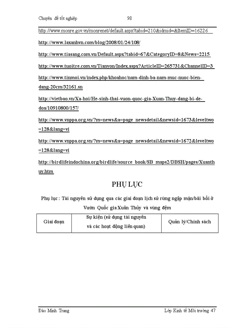 image for page Đánh giá tác động tiềm năng của nước biển dâng đến Vườn Quốc gia Xuân Thủy