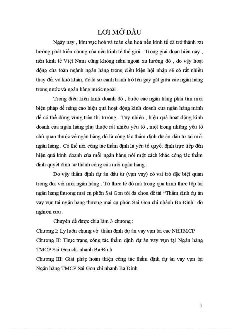 image for page Thẩm định dự án vay vốn tại ngân hàng thương mại cổ phần Sài Gòn chi nhánh Ba Đình”