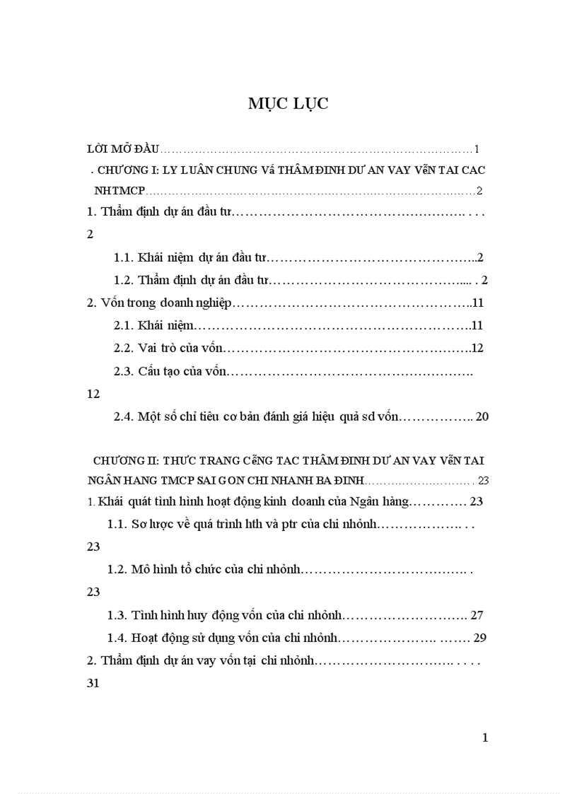 image for page Thẩm định dự án vay vốn tại ngân hàng thương mại cổ phần Sài Gòn chi nhánh Ba Đình”