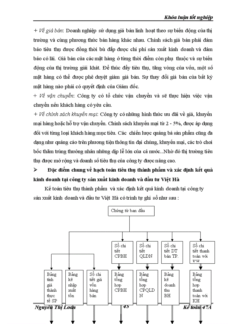 image for page Hoàn thiện hạch toán tiêu thụ thành phầm và xác định kết quả kinh doanh trong công ty sản xuất kinh doanh đầu tư và dịch vụ Việt Hà