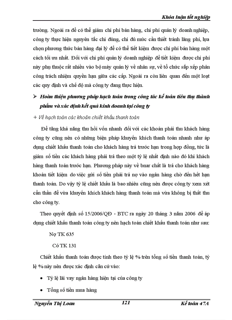 image for page Hoàn thiện hạch toán tiêu thụ thành phầm và xác định kết quả kinh doanh trong công ty sản xuất kinh doanh đầu tư và dịch vụ Việt Hà