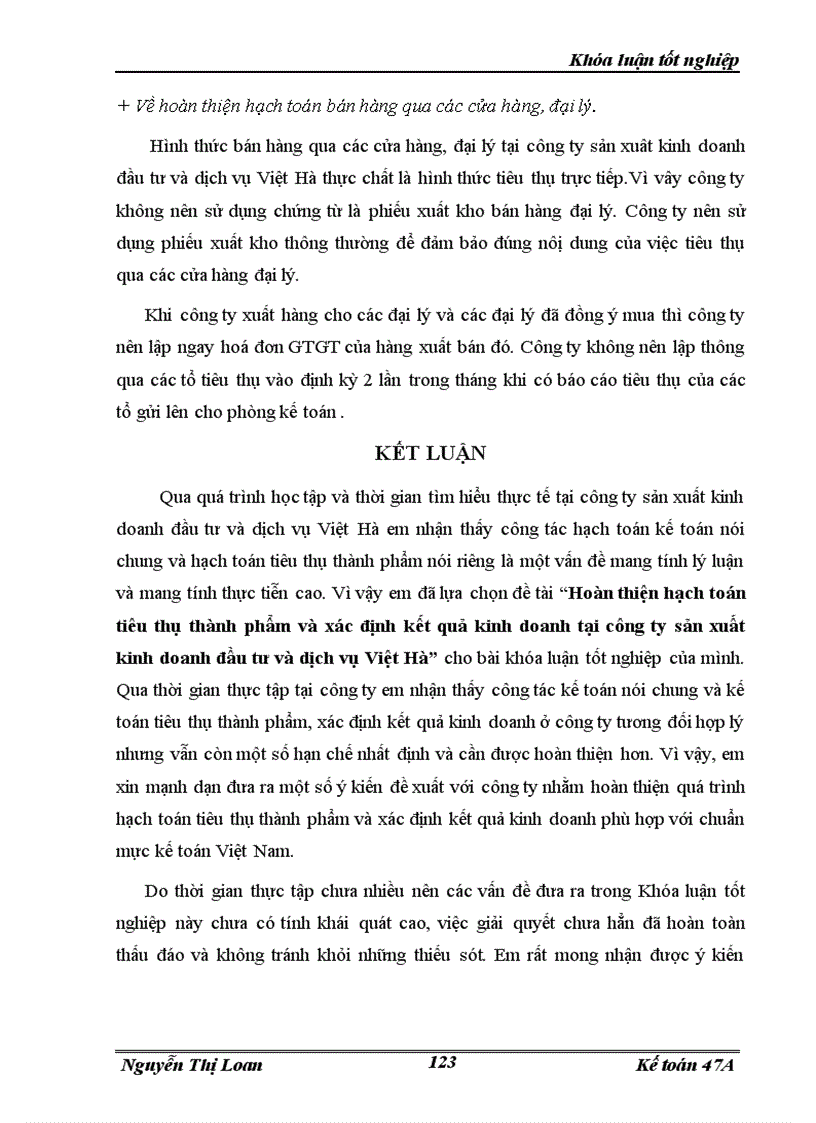 image for page Hoàn thiện hạch toán tiêu thụ thành phầm và xác định kết quả kinh doanh trong công ty sản xuất kinh doanh đầu tư và dịch vụ Việt Hà