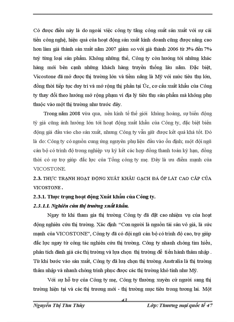 image for page Thực trạng và giải pháp nâng cao hoạt động xuất khẩu gạch đá ốp lát cao cấp của Công ty xuất khẩu gạch đá ốp lát cao cấp VICOSTONE