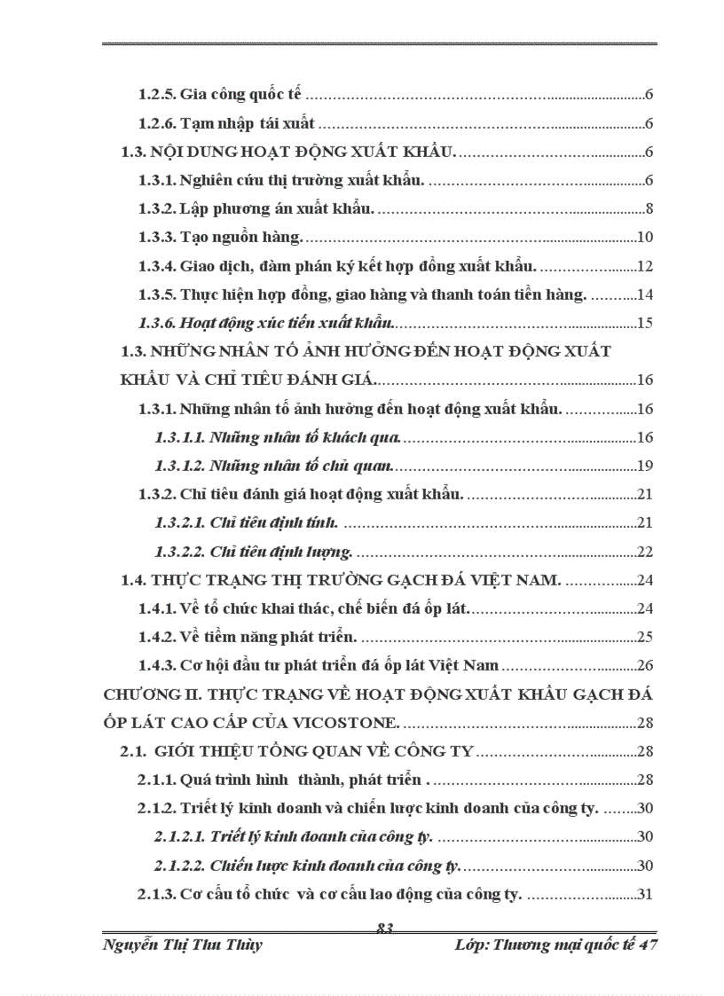 image for page Thực trạng và giải pháp nâng cao hoạt động xuất khẩu gạch đá ốp lát cao cấp của Công ty xuất khẩu gạch đá ốp lát cao cấp VICOSTONE