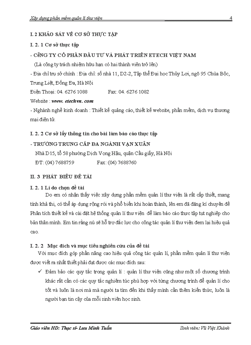 image for page Xây dựng phần mềm quản lý thư viên tại trường TC Đa ngành Vạn Xuân