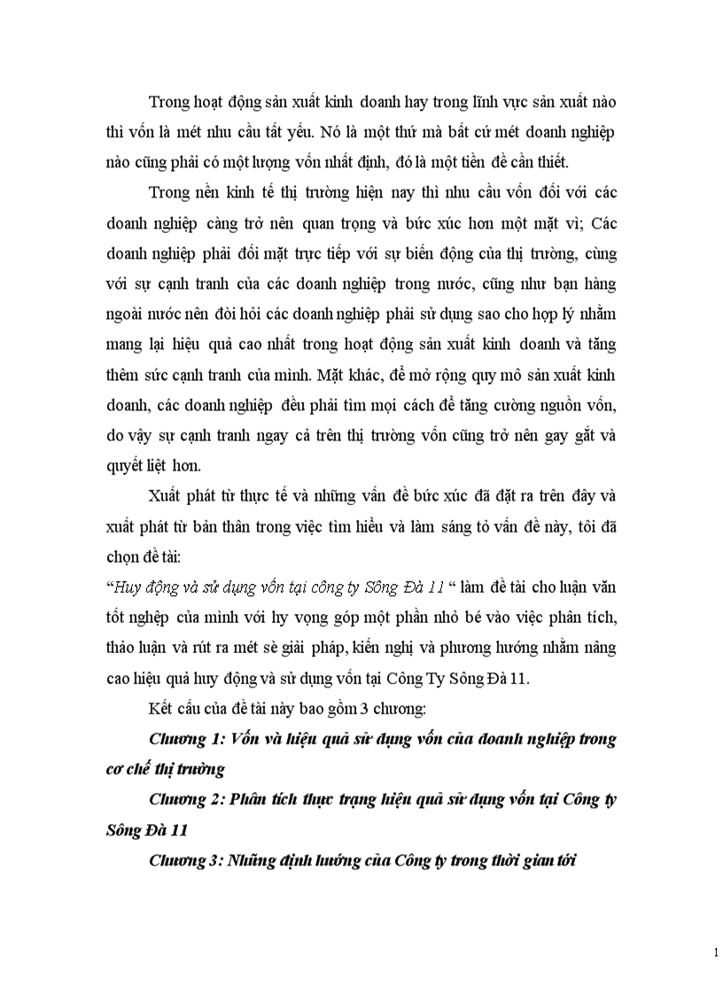 image for page Huy động và sử dụng vốn tại công ty Sông Đà 11.