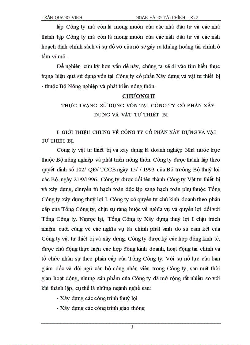 image for page Giải pháp nâng cao hiệu quả sử dụng vốn tại Công ty cổ phần xây dựng và vật tư thiết bị.