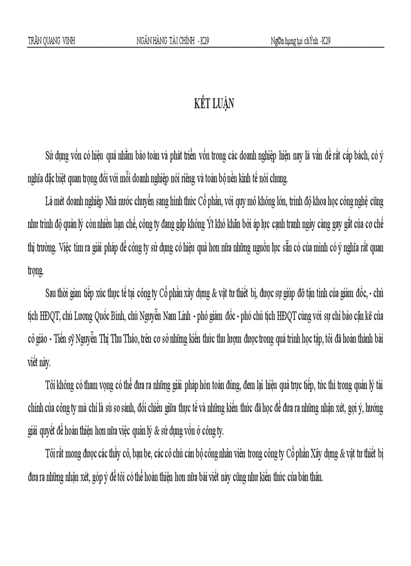 image for page Giải pháp nâng cao hiệu quả sử dụng vốn tại Công ty cổ phần xây dựng và vật tư thiết bị.