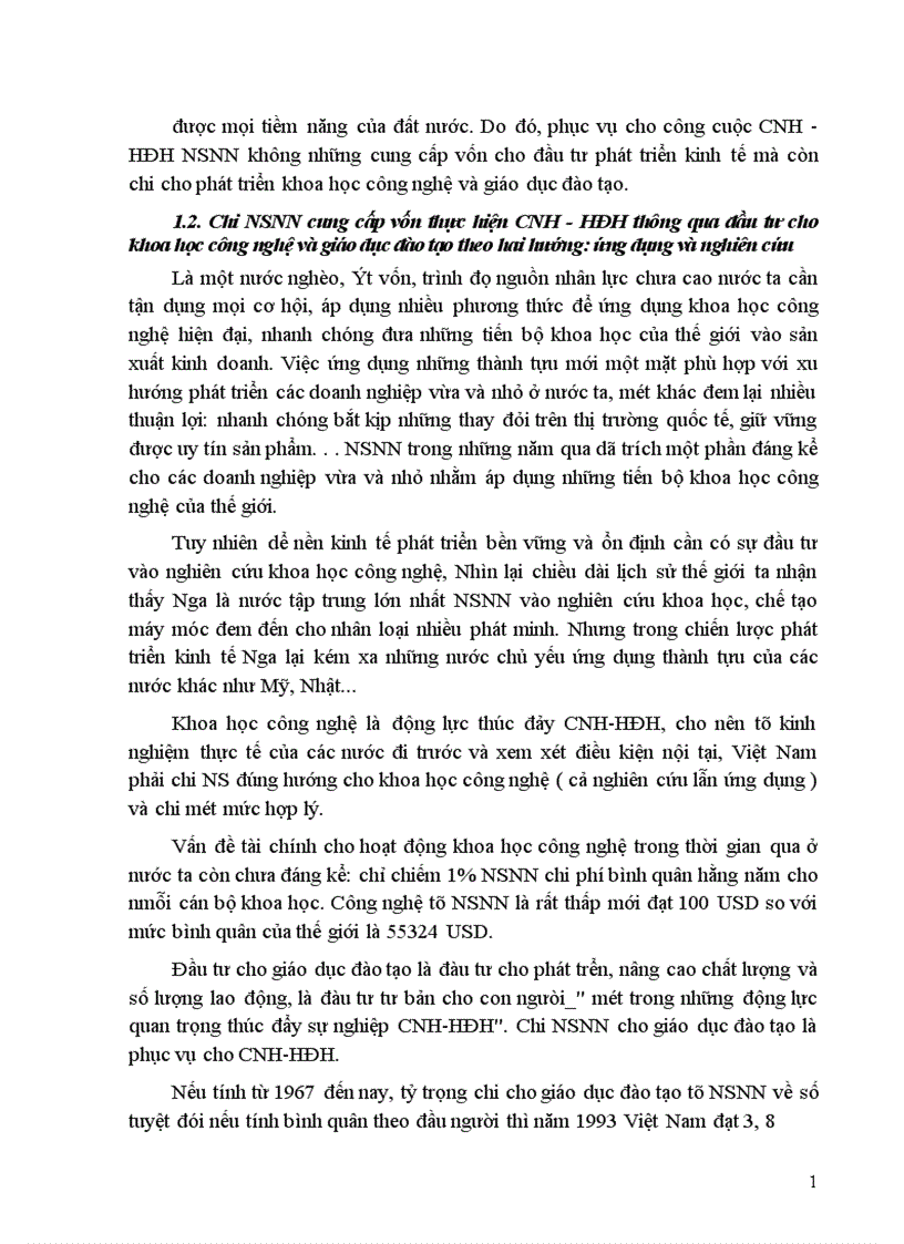 image for page Chi NSNN và vai trò của chi NSNN đối với sự nghiệp CNH-HĐH đất nước.