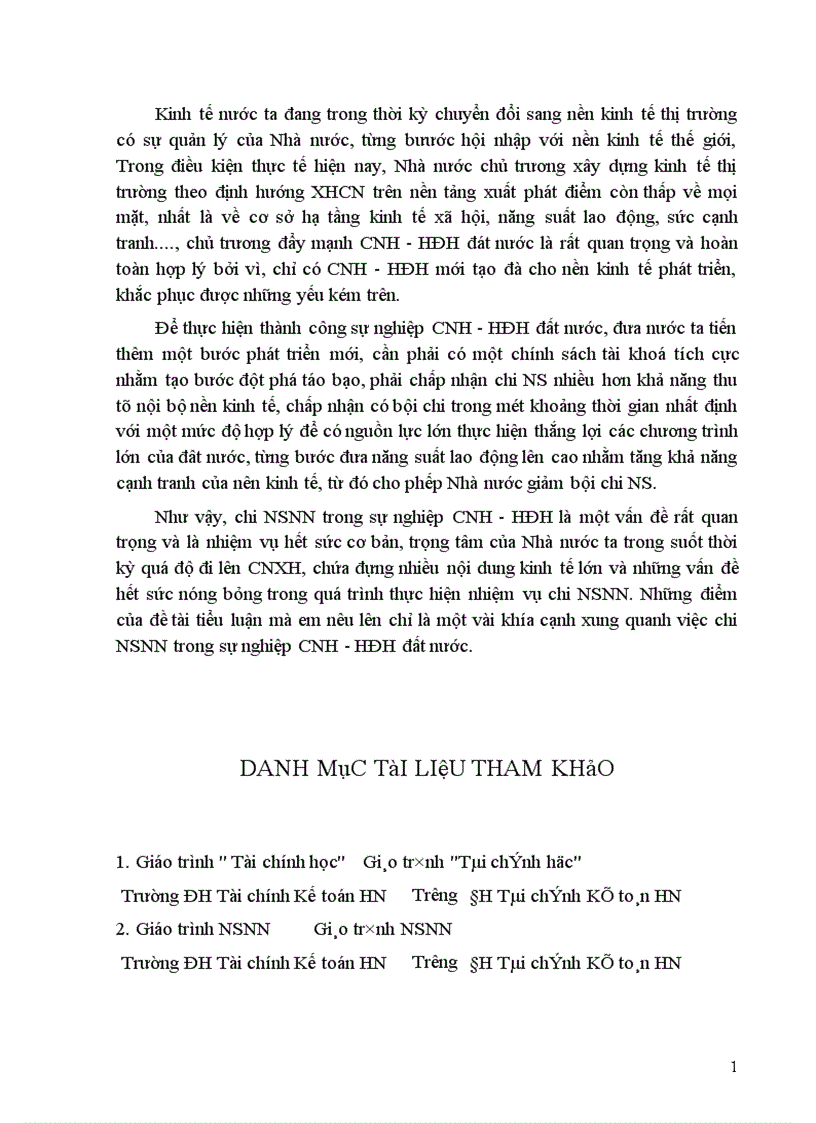 image for page Chi NSNN và vai trò của chi NSNN đối với sự nghiệp CNH-HĐH đất nước.