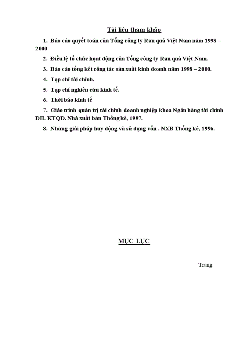 image for page Một số giải pháp nhằm nâng cao hiệu quả sử dụng vốn ở Tổng Công Ty Rau Quả Việt Nam.