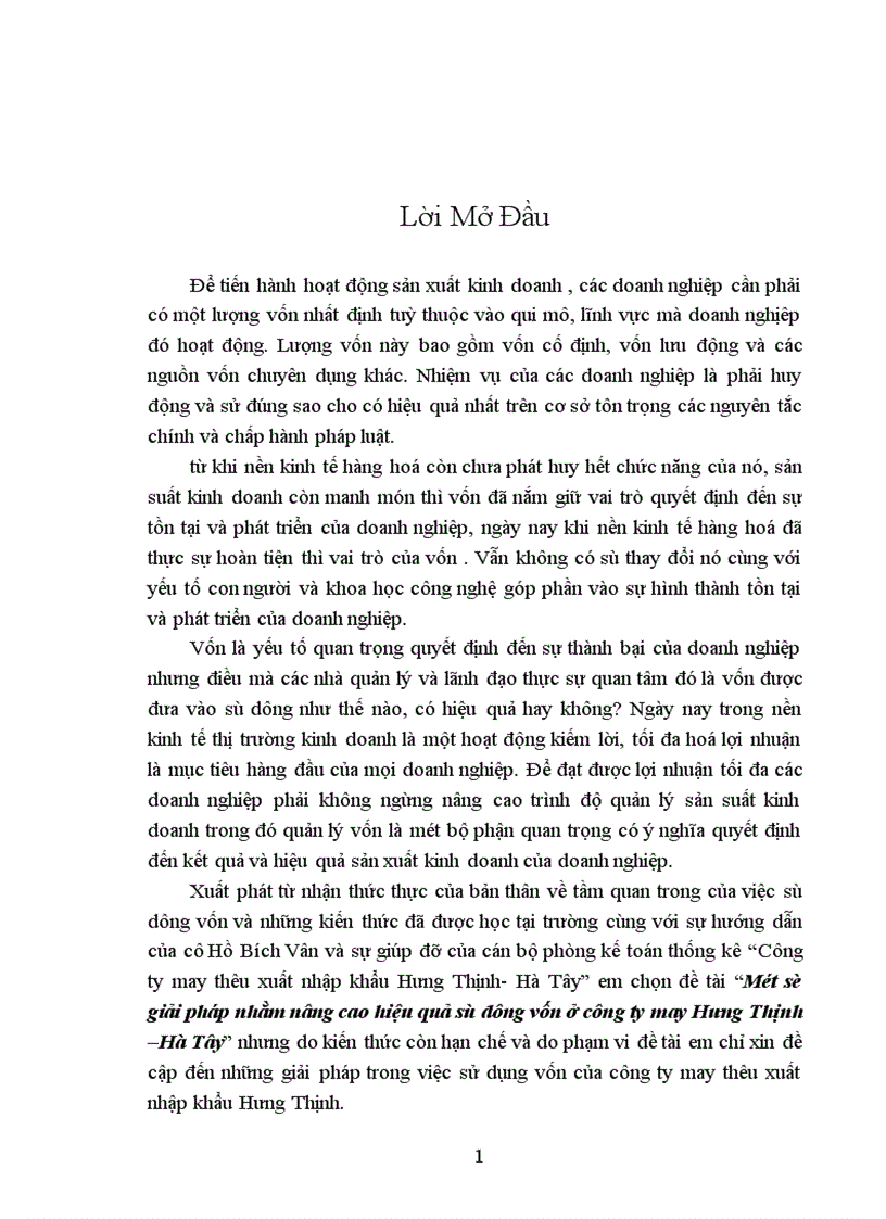 image for page Một số giải pháp nhằm nâng cao hiệu quả sự dụng vốn ở công ty may Hưng Thịnh –Hà Tây.