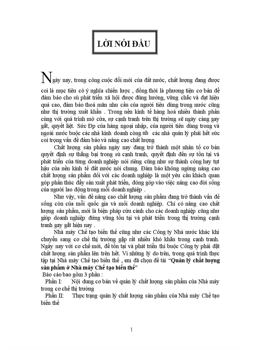 image for page Quản lý chất lượng sản phẩm ở Nhà máy Chế tạo biến thế.