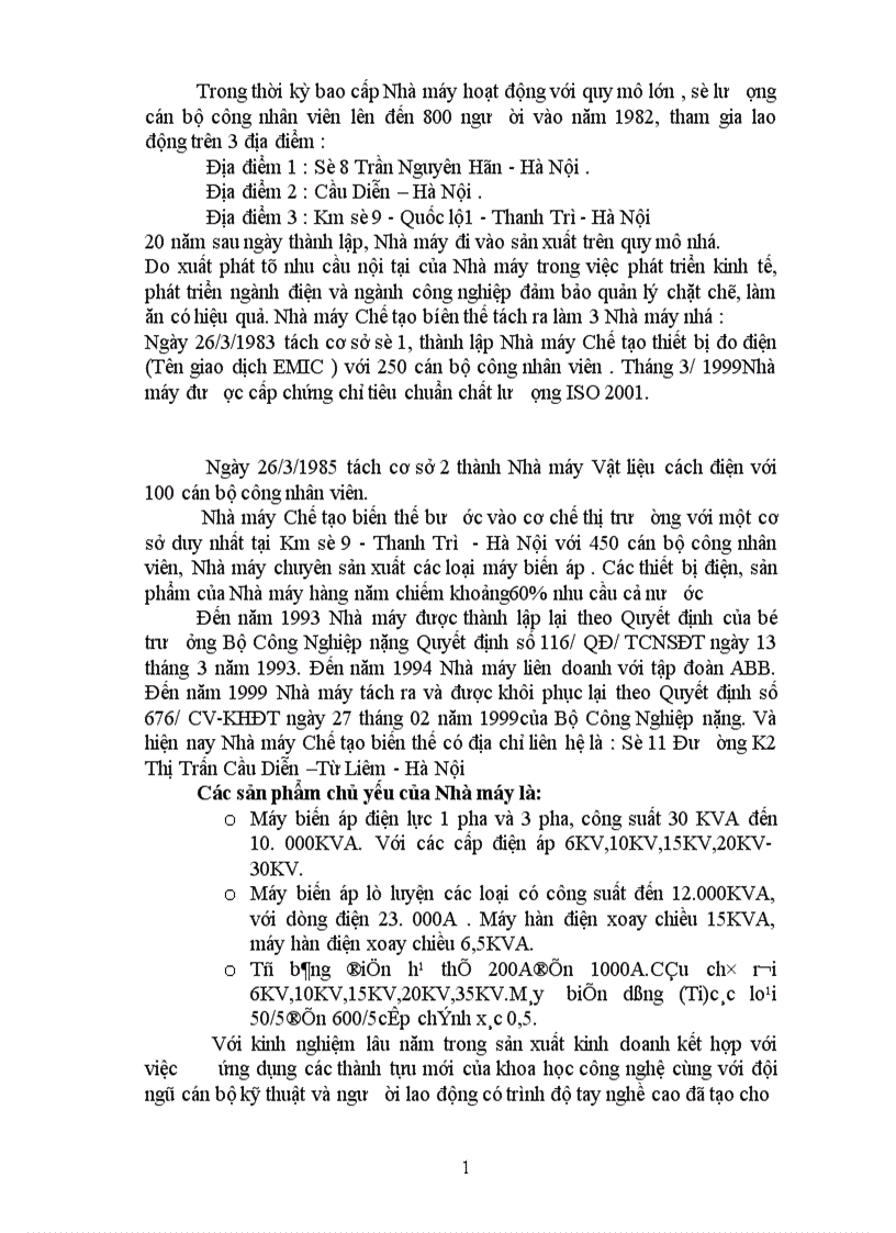 image for page Quản lý chất lượng sản phẩm ở Nhà máy Chế tạo biến thế.
