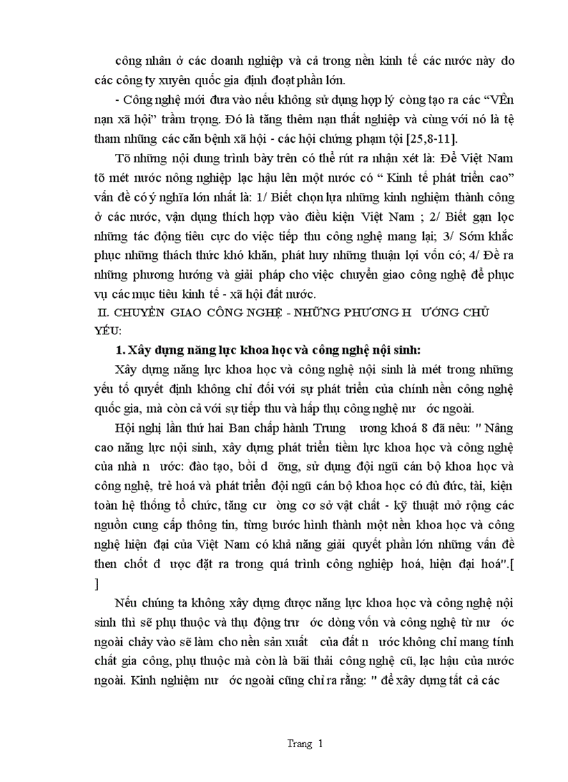 image for page Một số hình thức chuyển giao công nghệ để phục vụ quá trình công nghiệp hoá, hiện đại hoá đất nước.