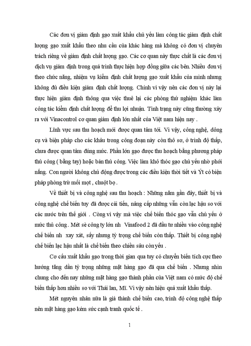 image for page Hiện trạng chất lượng - quản lý chất lượng gạo và một số giải pháp nâng cao chất lượng gạo xuất khẩu.