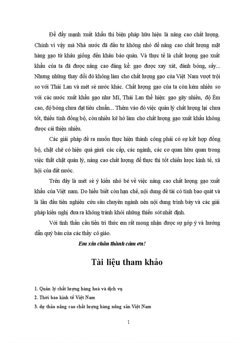image for page Hiện trạng chất lượng - quản lý chất lượng gạo và một số giải pháp nâng cao chất lượng gạo xuất khẩu.