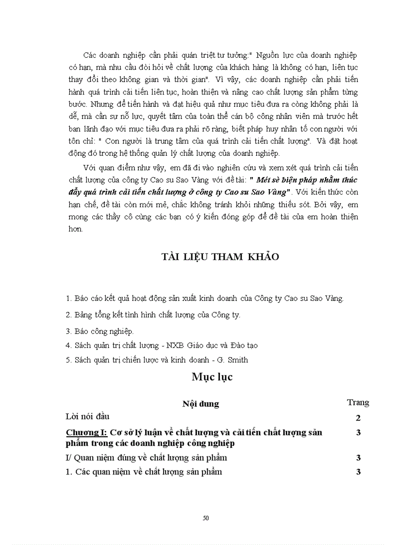 image for page Một số biện pháp nhằm thúc đẩy quá trình cải tiến chất lượng ở Công ty Cao su Sao Vàng.