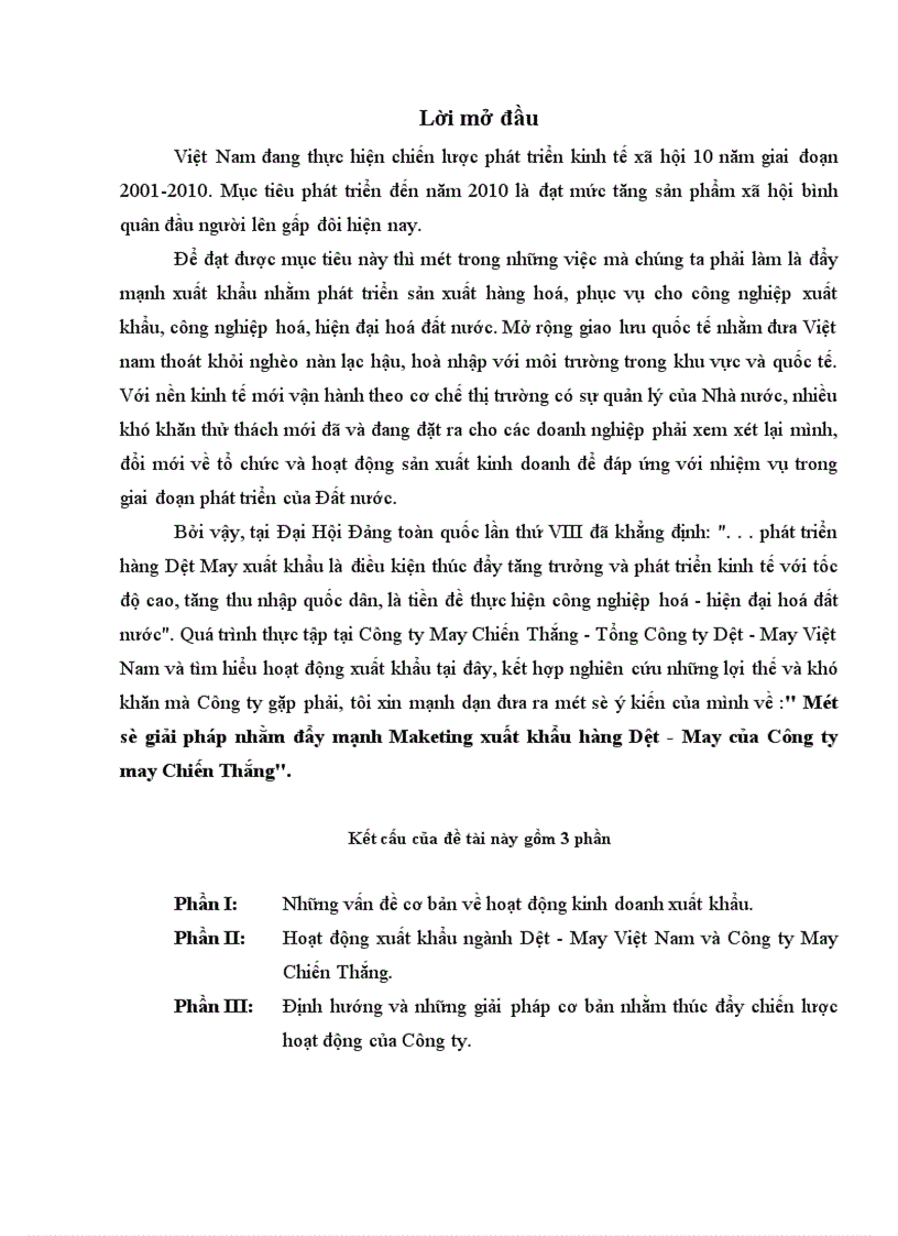 image for page Một số giải pháp nhằm đẩy mạnh Maketing xuất khẩu hàng Dệt - May của Công ty may Chiến Thắng.