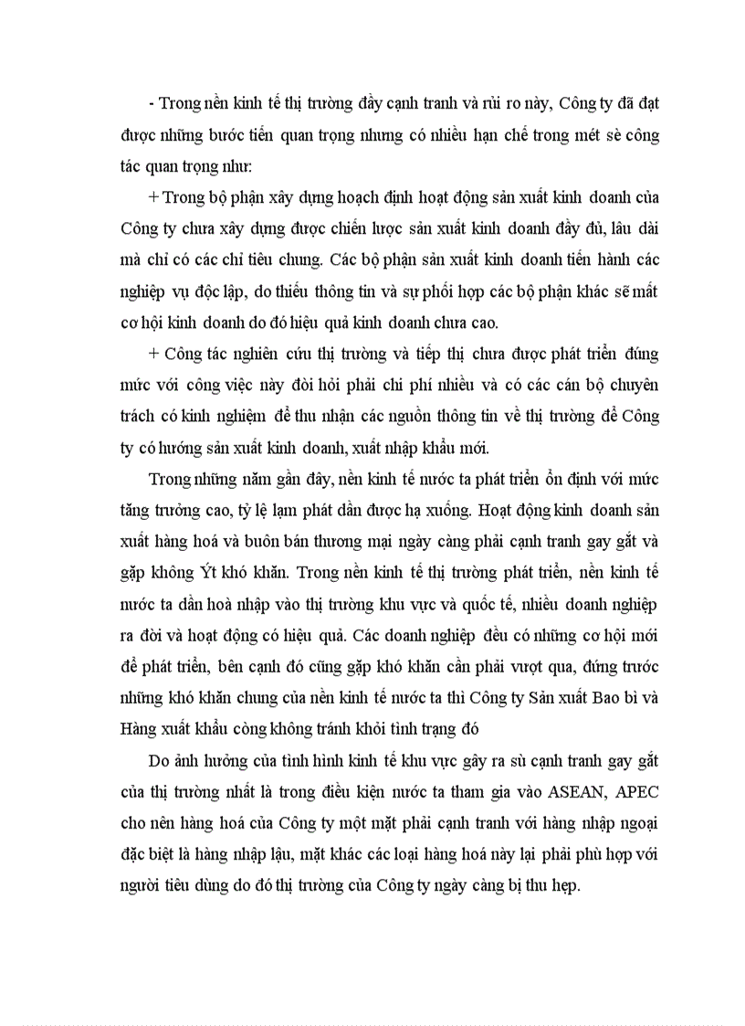 image for page Thực trạng - Giải pháp Marketing nhằm góp phần hoàn thiện và thúc đẩy khả năng tiêu thụ sản phẩm ở Công ty Sản xuất Bao bì và Hàng xuất khẩu.