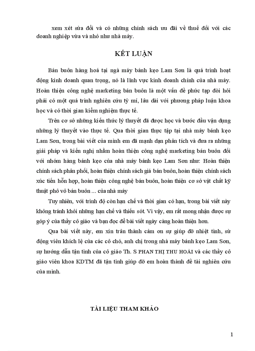 image for page Hoàn thiện công nghệ Marketing bán buôn ở nhà máy bánh kẹo Lam Sơn.