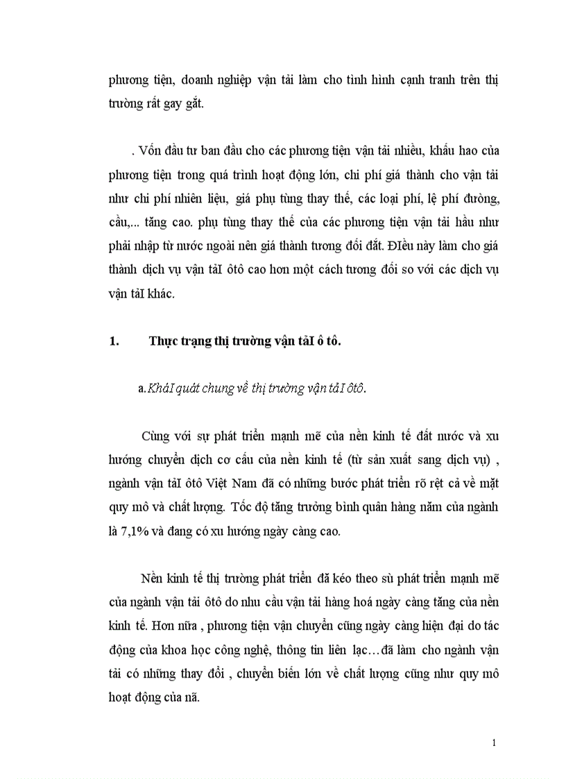 image for page Thực trạng và giải pháp marketing cho dịch vụ vận tải ôtô tại công ty Vận tải và đại lý vận tải.