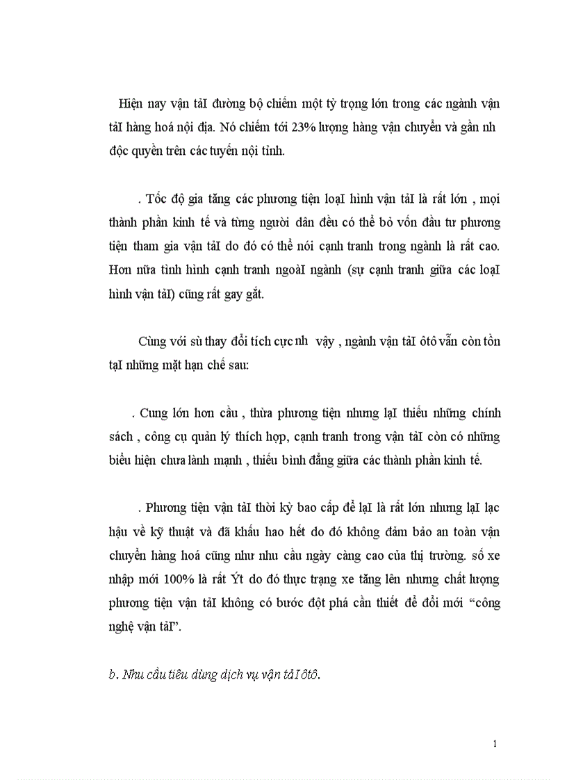 image for page Thực trạng và giải pháp marketing cho dịch vụ vận tải ôtô tại công ty Vận tải và đại lý vận tải.