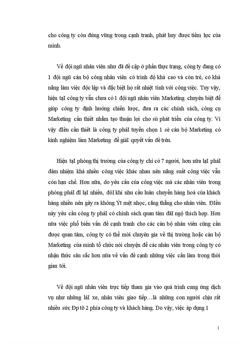 image for page Thực trạng và giải pháp marketing cho dịch vụ vận tải ôtô tại công ty Vận tải và đại lý vận tải.