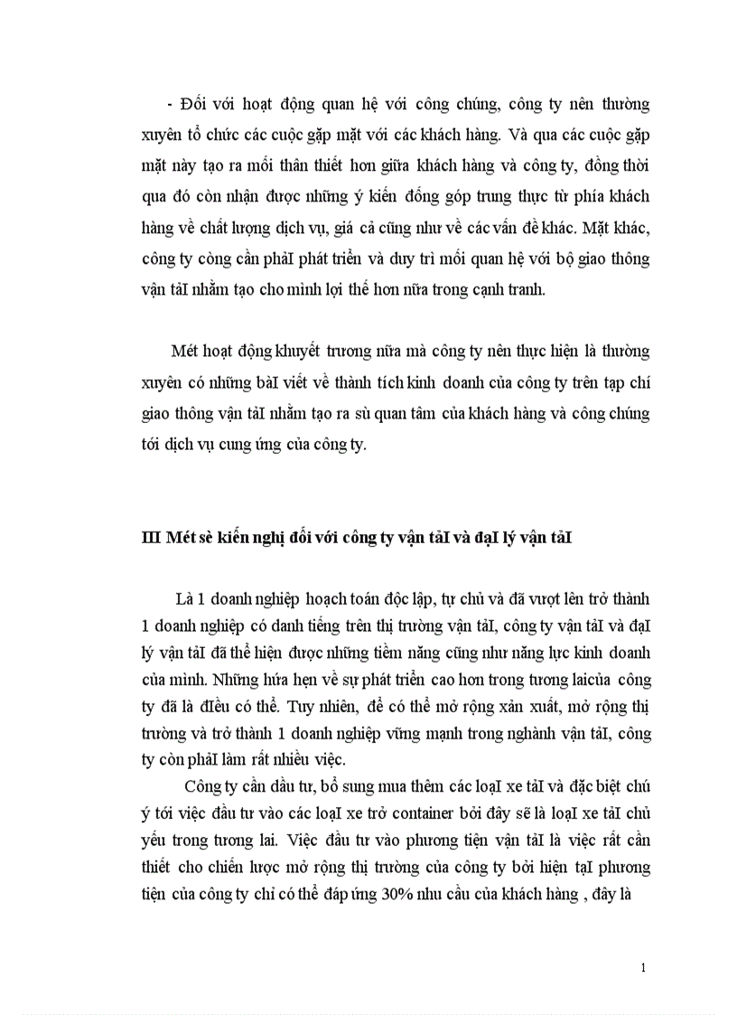 image for page Thực trạng và giải pháp marketing cho dịch vụ vận tải ôtô tại công ty Vận tải và đại lý vận tải.