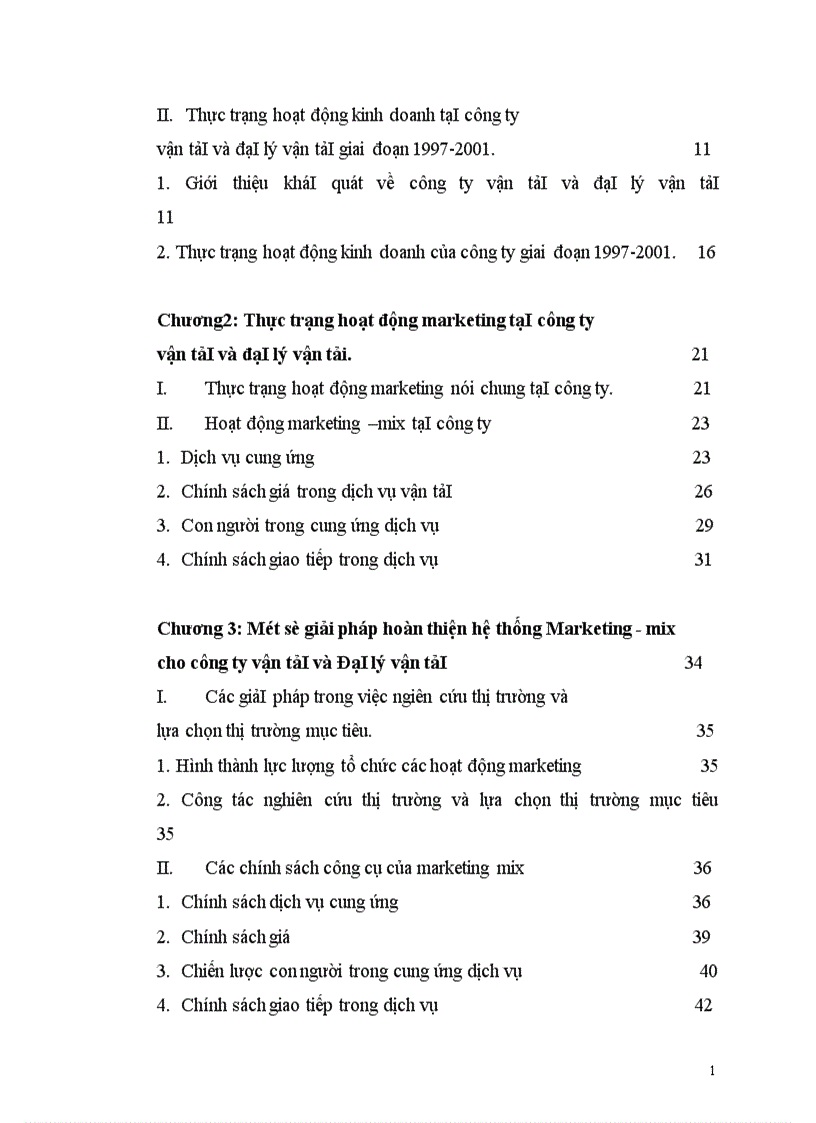 image for page Thực trạng và giải pháp marketing cho dịch vụ vận tải ôtô tại công ty Vận tải và đại lý vận tải.