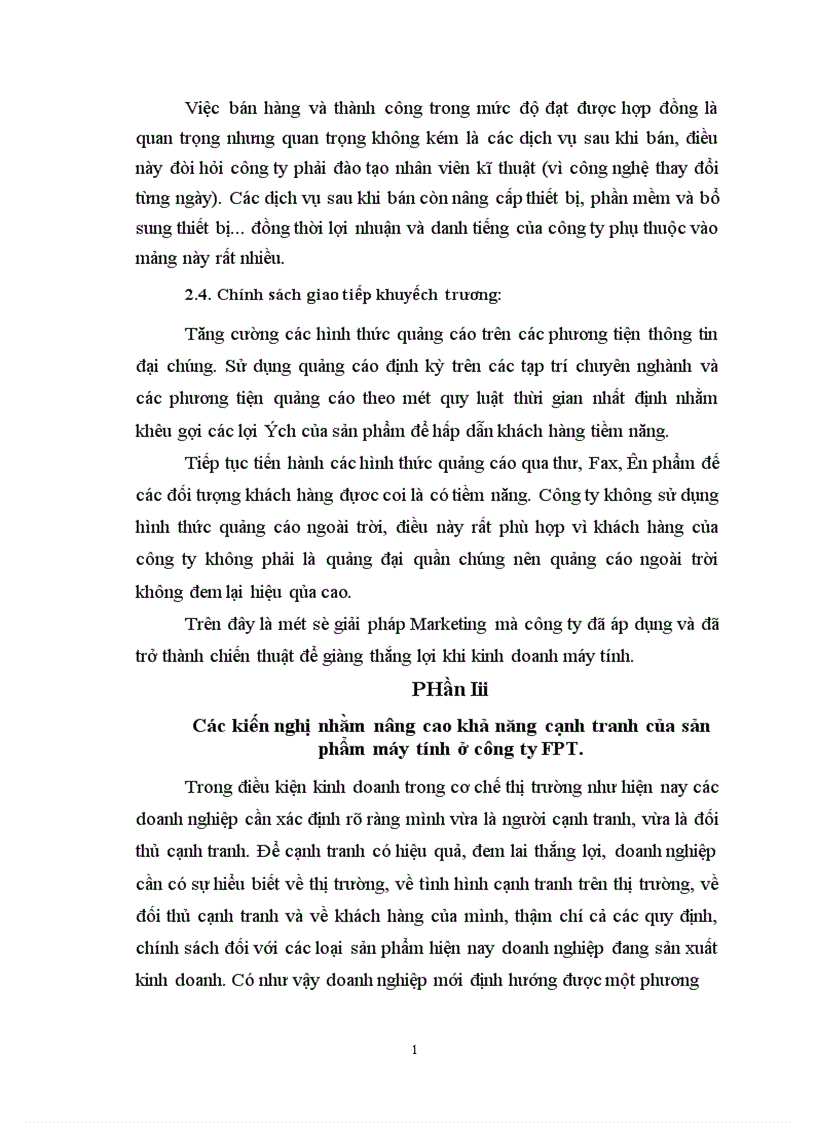 image for page Ảnh hưởng của cạnh tranh đến hoạt động Marketing sản phẩm Máy Tính ở công ty FPT.