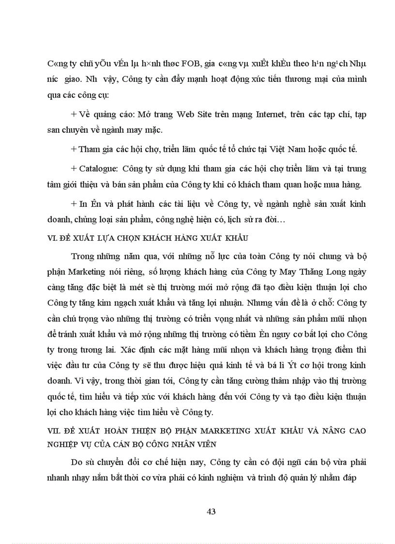 image for page Hoàn thiện hoạt động Marketing xuất khẩu sản phẩm may mặc của Công ty May Thăng Long.