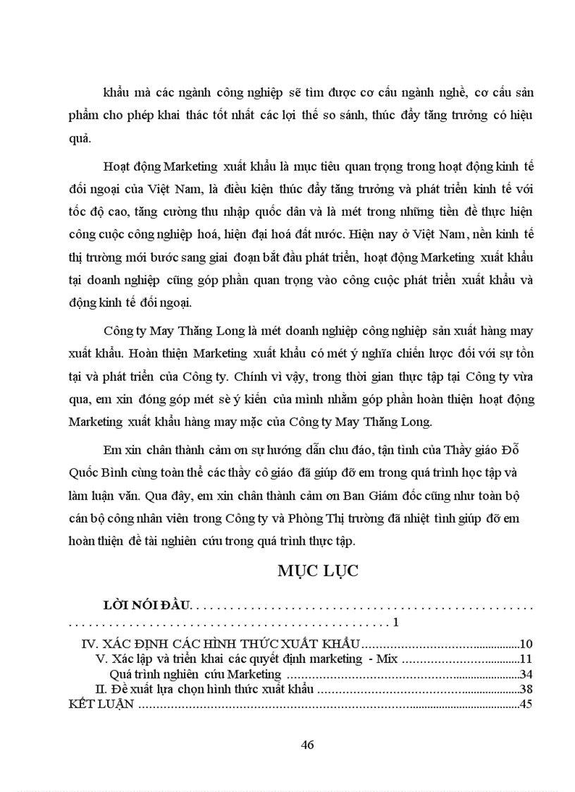 image for page Hoàn thiện hoạt động Marketing xuất khẩu sản phẩm may mặc của Công ty May Thăng Long.