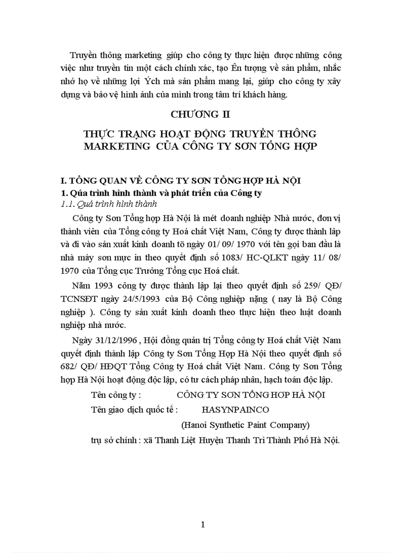 image for page Các giải pháp nhằm nâng cao hiệu quả hoạt động truyền thông marketing cho Công ty sơn Tổng hợp Hà Nội.