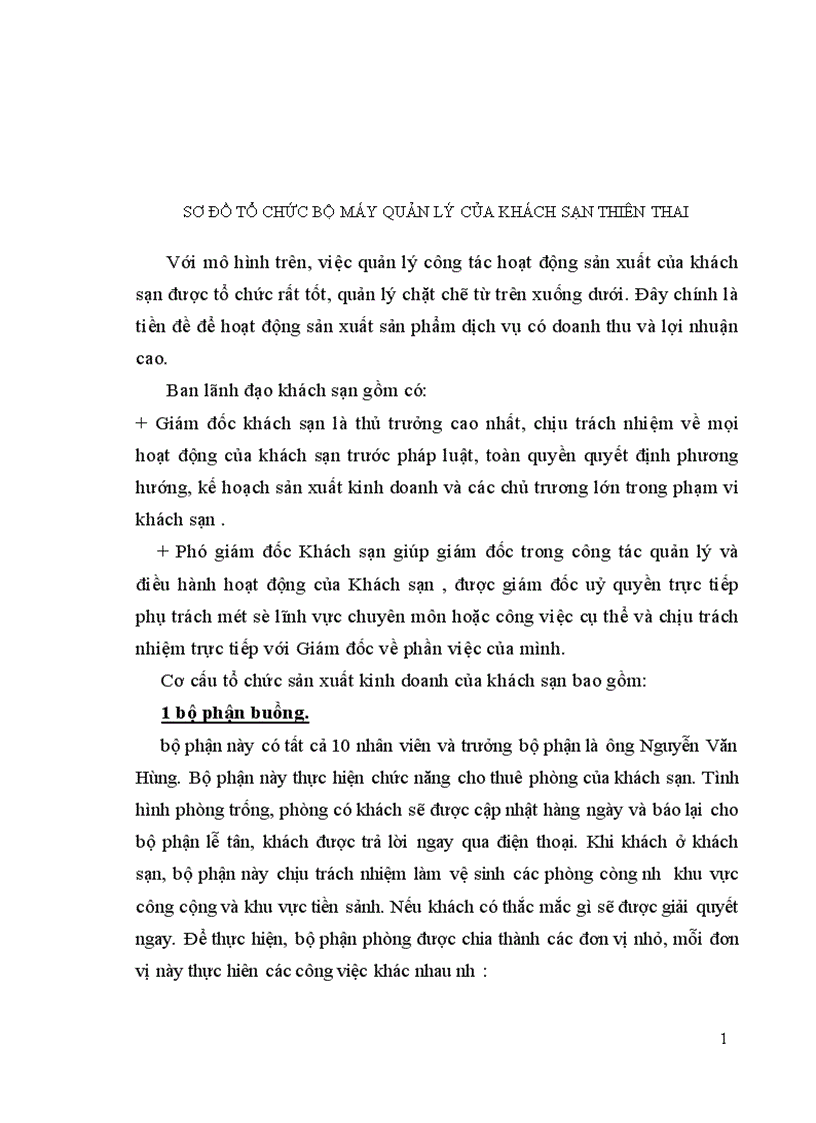 image for page Khái quát sản xuất kinh doanh và tổ chức quản lý của khách sạn Thiên Thai.